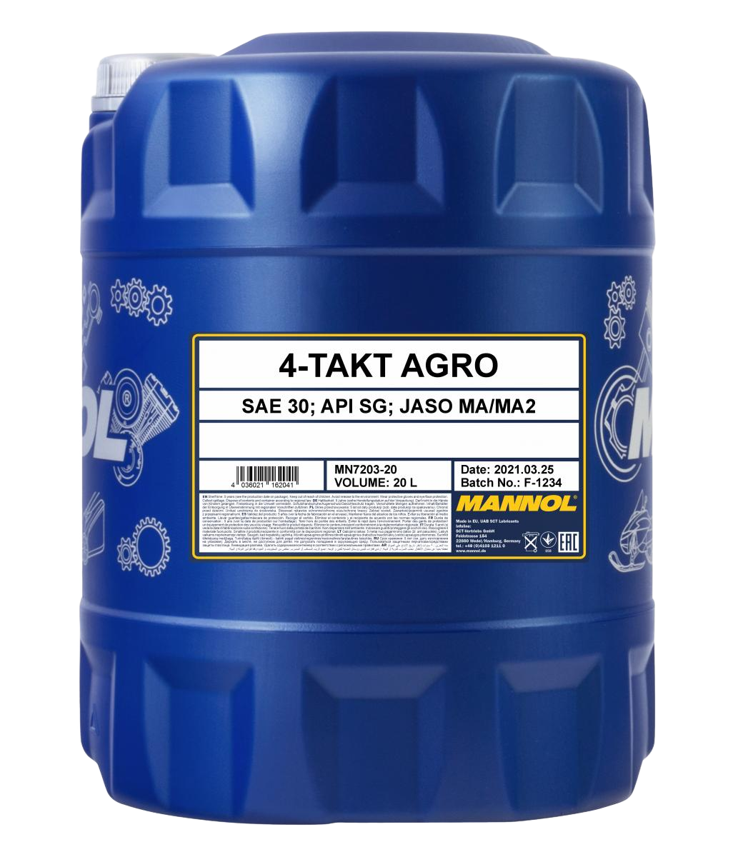 Моторное масло Mannol 4-TAKT AGRO SAE 30, 20л